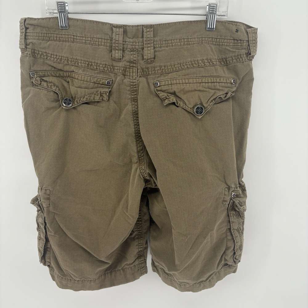 Affliction Black Premium Cargo Shorts Brown Ripstop Y2K Grunge Utility Men 38 - Picture 10 of 13